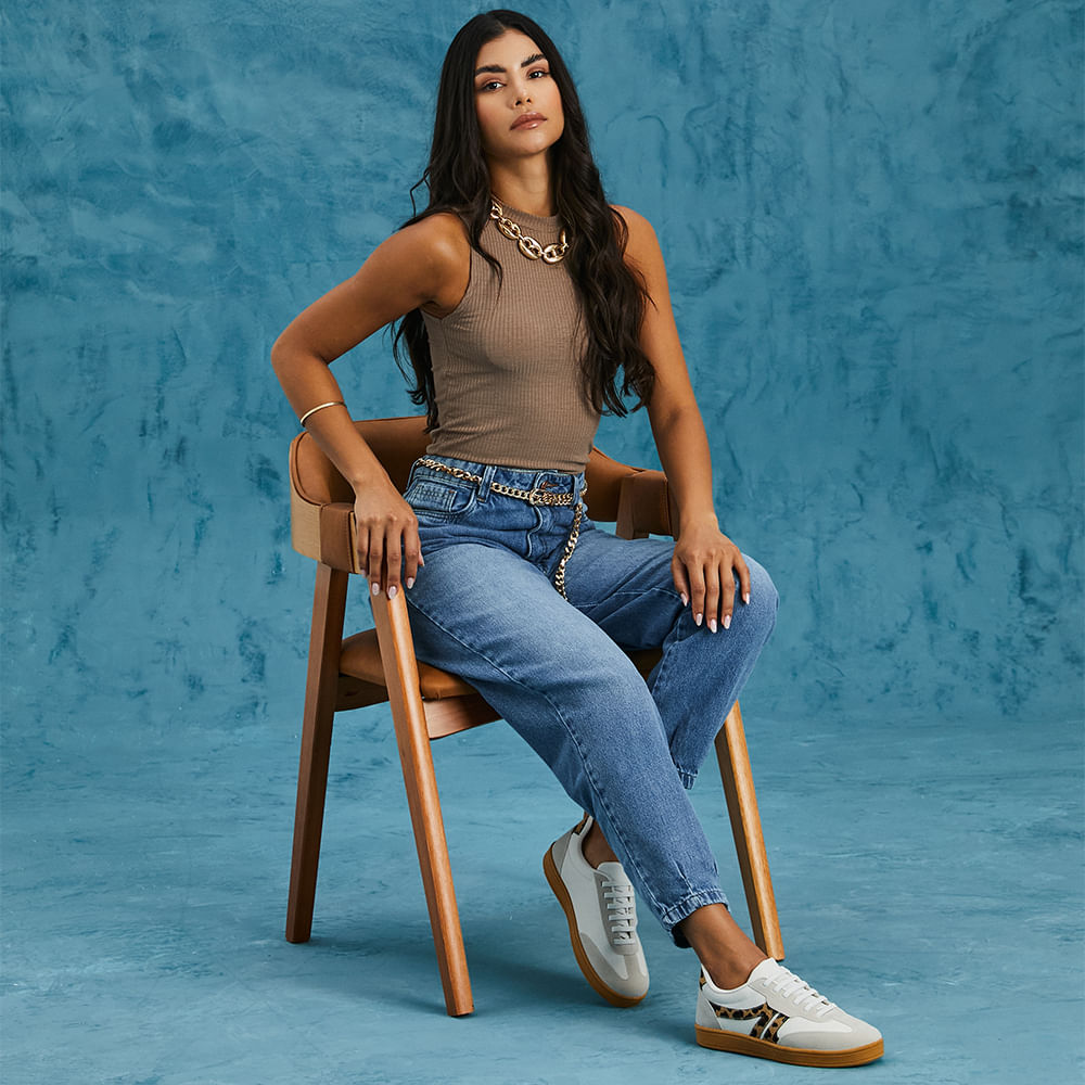 REGATA MALHA CANELADA LARGA 066036 CARAMELO M