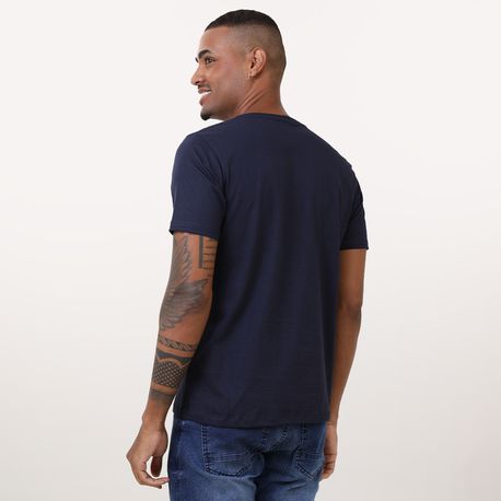 CAMISETA BASICA CARECA C/ BORDADO P124 MARINHO P