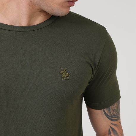 CAMISETA BASICA CARECA C/ BORDADO P124 MILITAR P