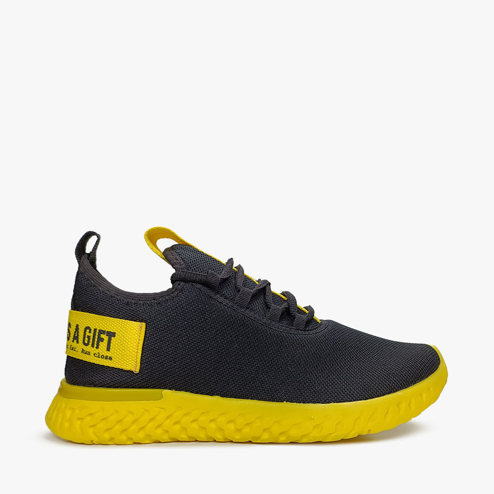 TENIS JOGGING MASCULINO JM002 PRETO/AMARELO 38