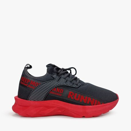 TENIS JOGGING MASCULINO JM008 02-PRETO/VERMELHO 39