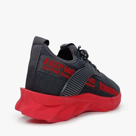 TENIS JOGGING MASCULINO JM008 02-PRETO/VERMELHO 41