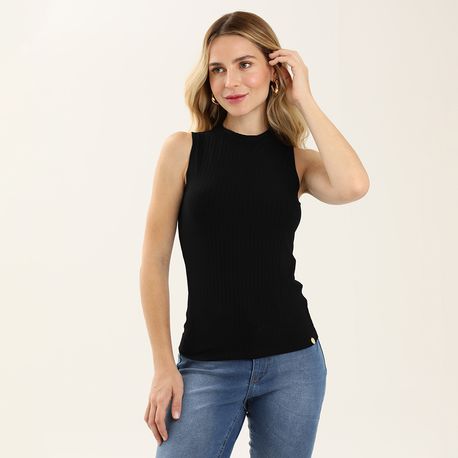 REGATA ALTERNECK CANELADA 361 PRETO P