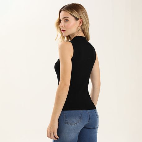 REGATA ALTERNECK CANELADA 361 PRETO P