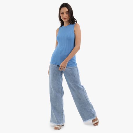 REGATA ALTERNECK CANELADA 361 AZUL P