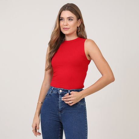 REGATA ALTERNECK CANELADA 361 VERMELHO P
