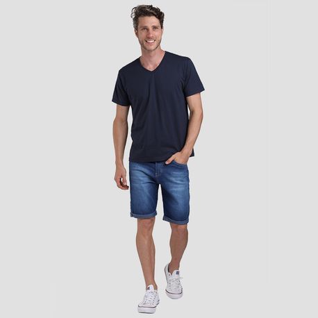 CAMISETA BASICA GOLA V 3003 MARINHO P