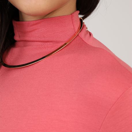 BLUSA ML GOLA ALTA VISCOL 00060 ROSA P