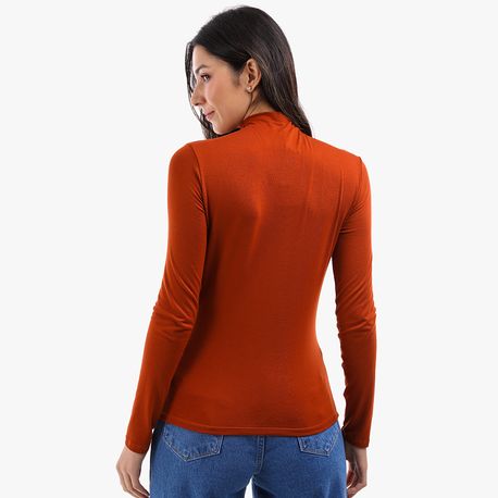 BLUSA ML GOLA ALTA VISCOL 00060 CARAMELO P