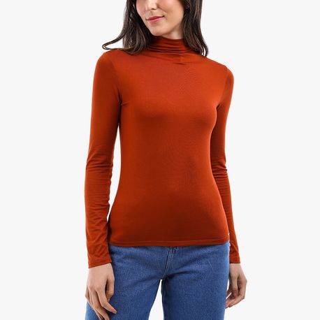 BLUSA ML GOLA ALTA VISCOL 00060 CARAMELO P