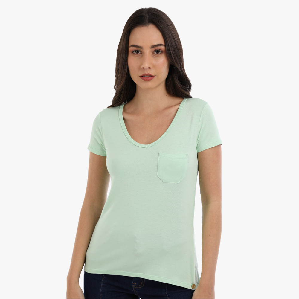 BLUSA MC BOLSINHO 00252 VERDE G