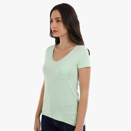BLUSA MC BOLSINHO 00252 VERDE G