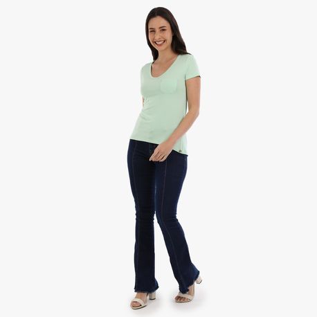 BLUSA MC BOLSINHO 00252 VERDE G