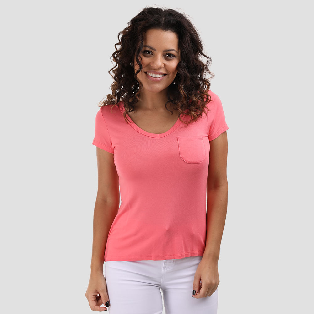 BLUSA MC BOLSINHO 00252 ROSA P
