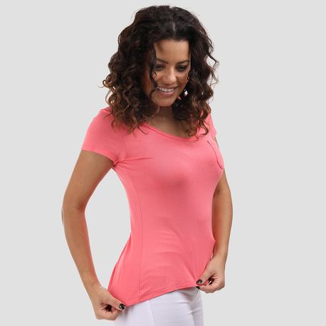 BLUSA MC BOLSINHO 00252 ROSA P