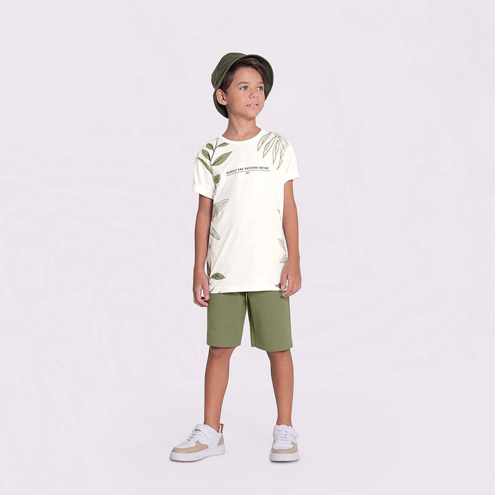 CONJUNTO CAMISETA FLORAL E BER MOLETOM 19292 VERDE 04