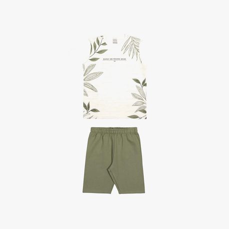 CONJUNTO CAMISETA FLORAL E BER MOLETOM 19292 VERDE 04
