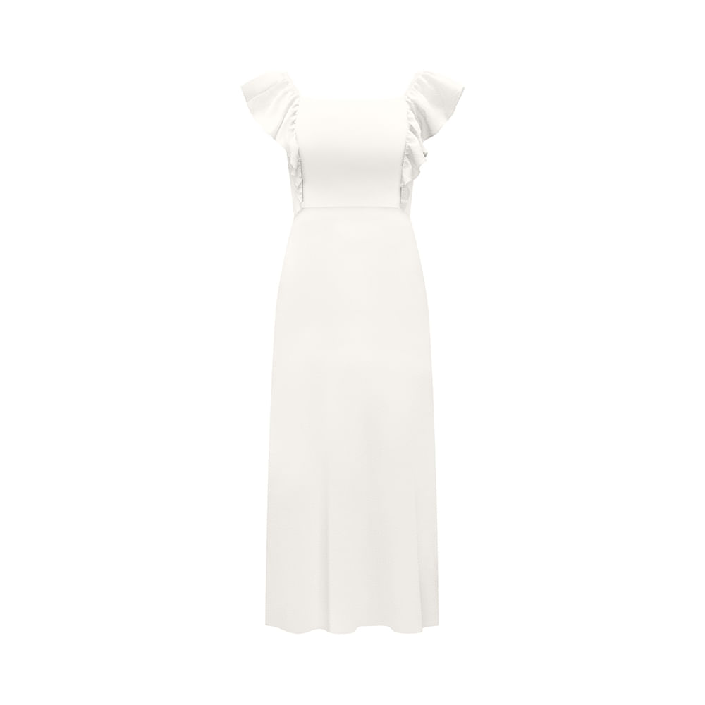 VESTIDO MIDI TP BABADO 49472 OFF WHITE M