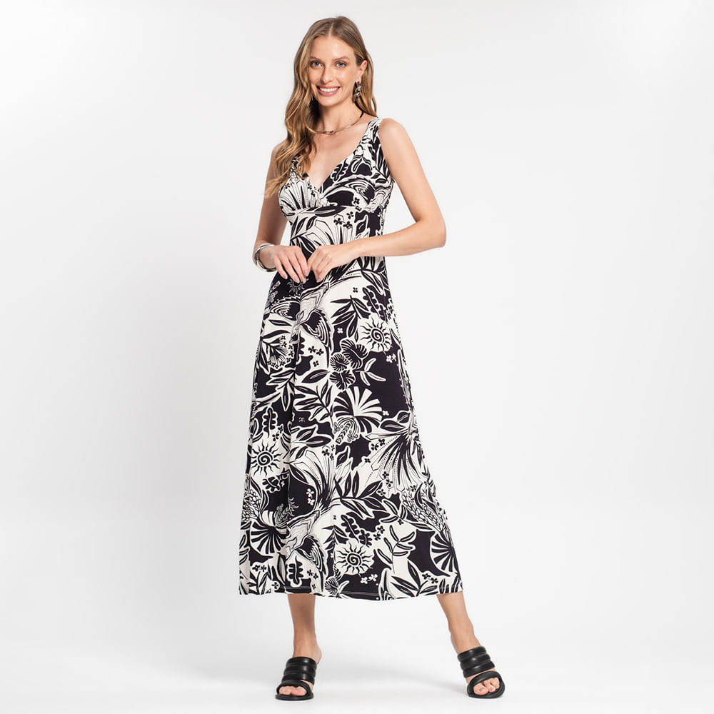VESTIDO MIDI EST 616820 PRETO P