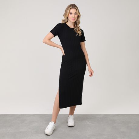 VESTIDO MIDI MC CANEL LARGO 230855 PRETO M