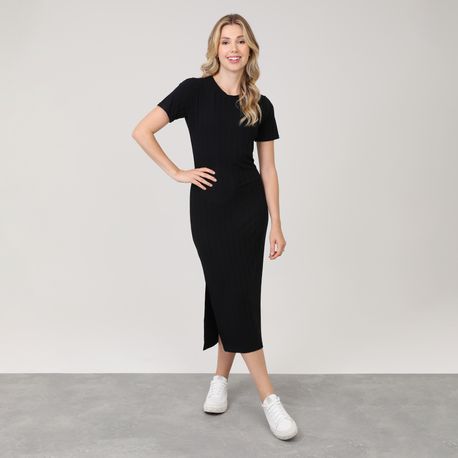 VESTIDO MIDI MC CANEL LARGO 230855 PRETO M