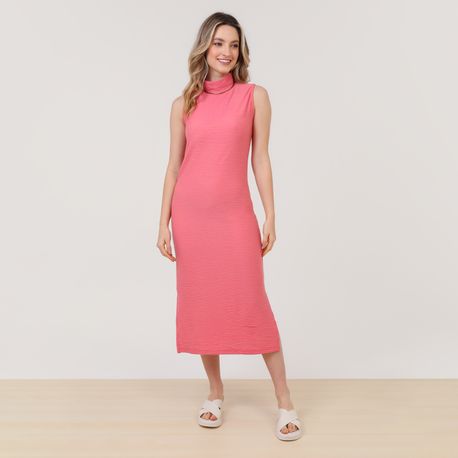 VESTIDO MIDI ALTERNECK DIF 6631 ROSA P