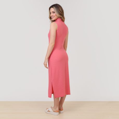 VESTIDO MIDI ALTERNECK DIF 6631 ROSA P