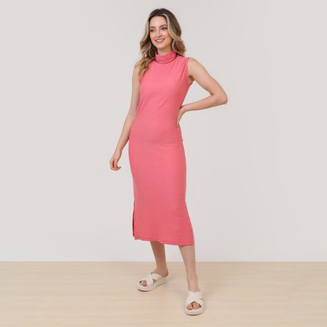 VESTIDO MIDI ALTERNECK DIF 6631 ROSA P