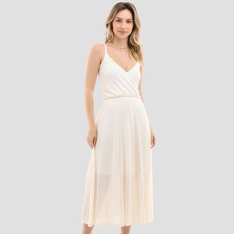 VESTIDO MIDI DIF 182514 OFF WHITE M