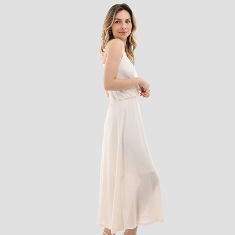 VESTIDO MIDI DIF 182514 OFF WHITE M