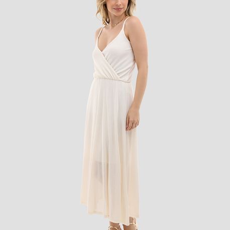 VESTIDO MIDI DIF 182514 OFF WHITE M