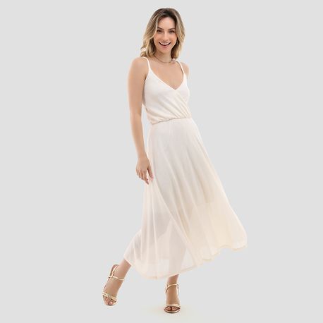 VESTIDO MIDI DIF 182514 OFF WHITE M