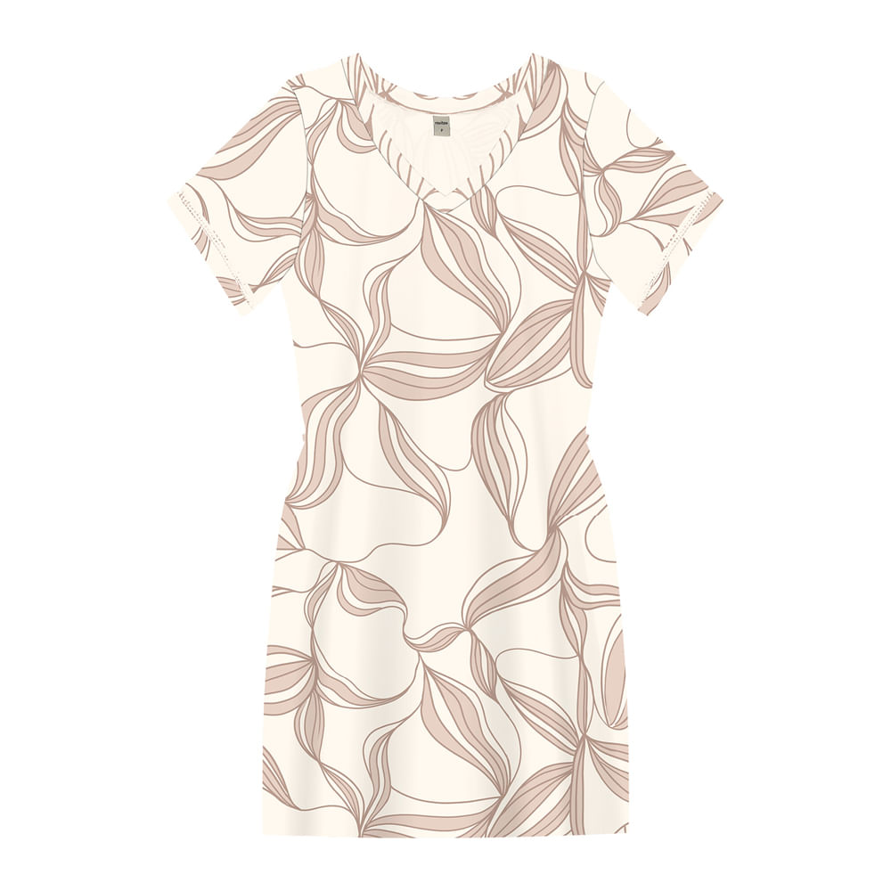 VESTIDO CURTO MC EST 616850 OFF WHITE P