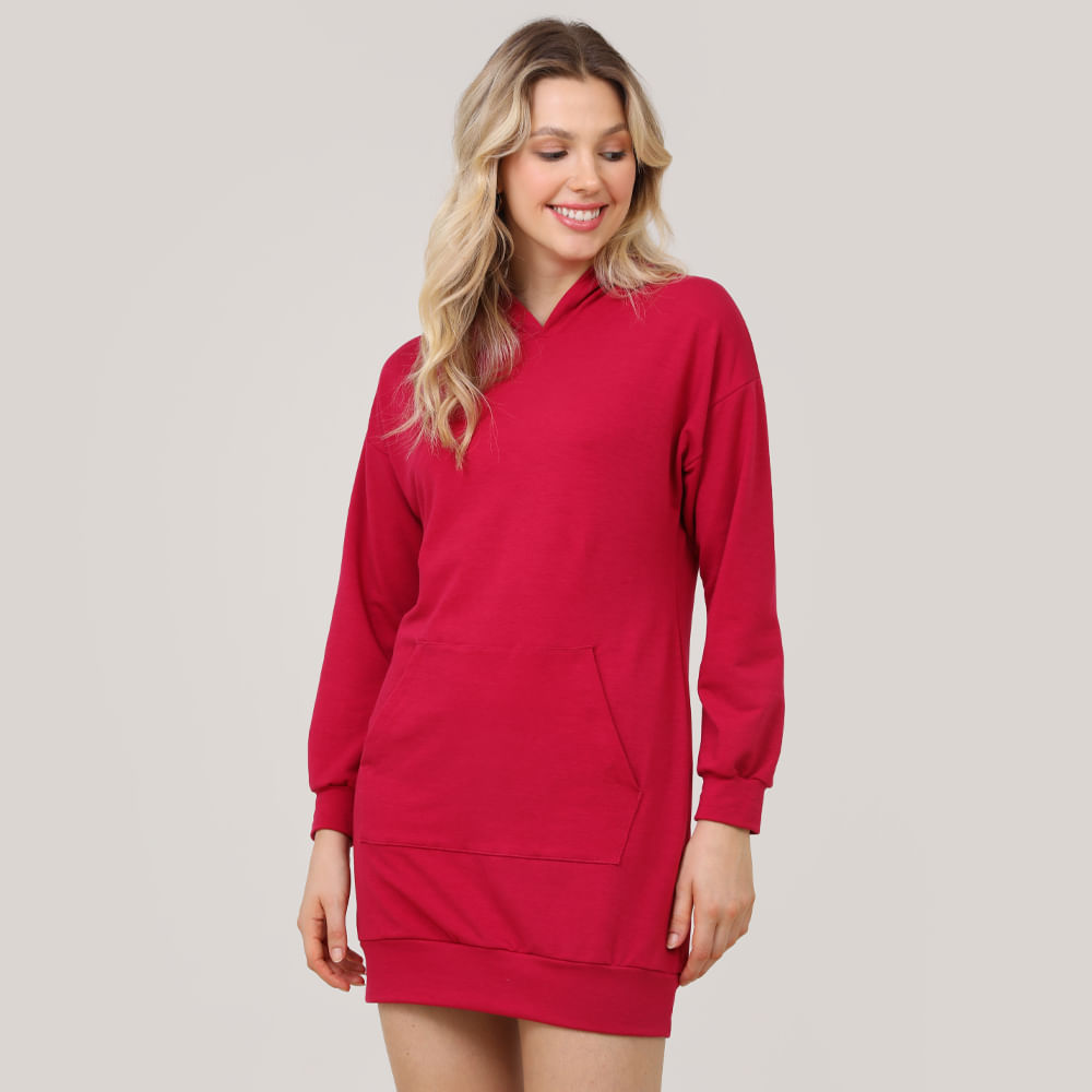 VESTIDO CANGURU CAPUZ MOL 26725 PINK P
