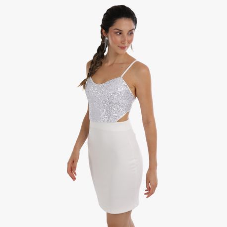 VESTIDO PAETE 0106161 OFF WHITE G
