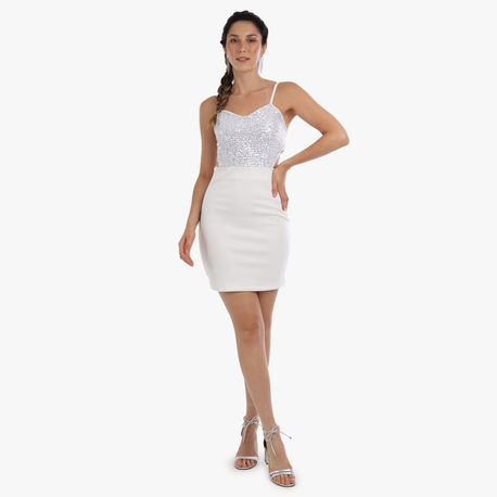 VESTIDO PAETE 0106161 OFF WHITE G