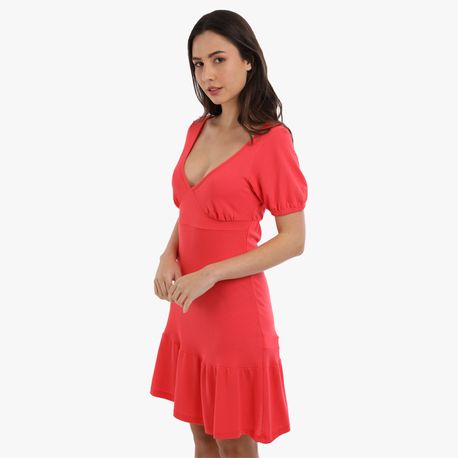 VESTIDO MC BABADO PIQUET 6302458 CORAL P