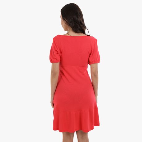 VESTIDO MC BABADO PIQUET 6302458 CORAL P