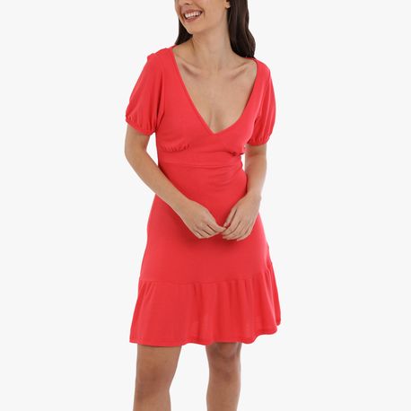 VESTIDO MC BABADO PIQUET 6302458 CORAL P