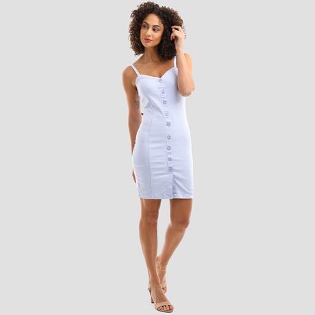 VESTIDO LYCRA BOTAO COLOR 61134 LILAS M