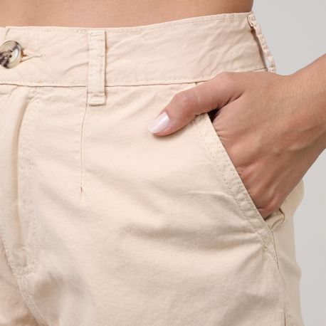 SHORTS SARJA CASUAL BOLSO FACA 94606 BEGE 36