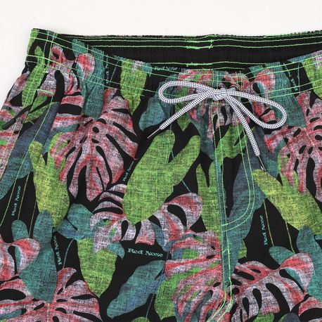 SHORTS TACTEL ELASTANO ESTAMPA FOLHAGEM 9140075 PRETO P