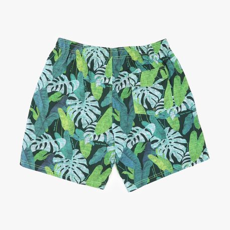 SHORTS TACTEL ELASTANO ESTAMPA FOLHAGEM 9140075 VERDE P