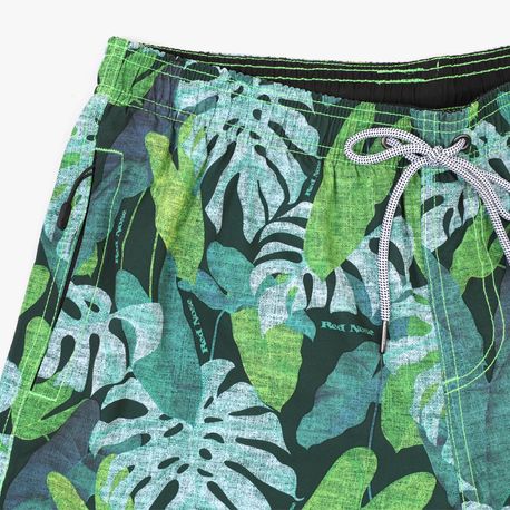 SHORTS TACTEL ELASTANO ESTAMPA FOLHAGEM 9140075 VERDE P