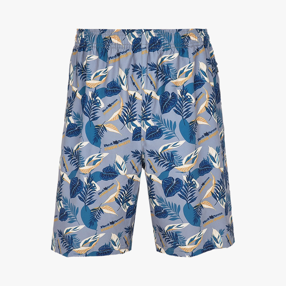 SHORTS TACTEL ELASTANO ZIPER ESTAMPA FOLHAGEM 9140101 CAQUI P