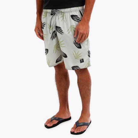 SHORTS TECNOLOGICO ESTAMPA FOLHAGEM 623AT OFF WHITE M