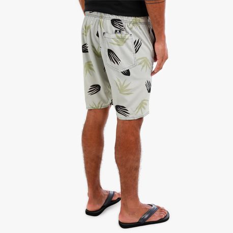 SHORTS TECNOLOGICO ESTAMPA FOLHAGEM 623AT OFF WHITE M