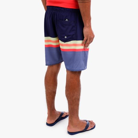 SHORTS TECNOLOGICO ESTAMPADO COM FAIXA 792EA MARINHO P
