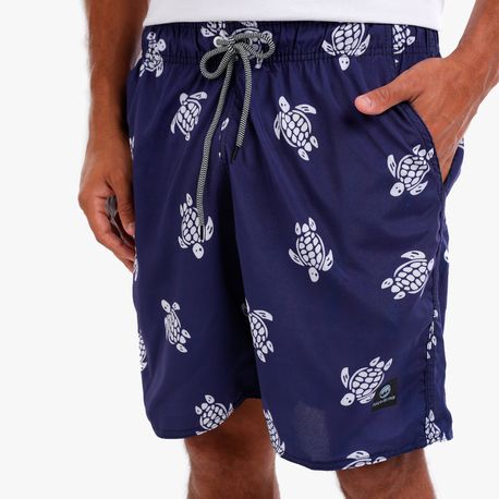 SHORTS TECNOLOGICO ESTAMPA TARTARUGA 726AE MARINHO P