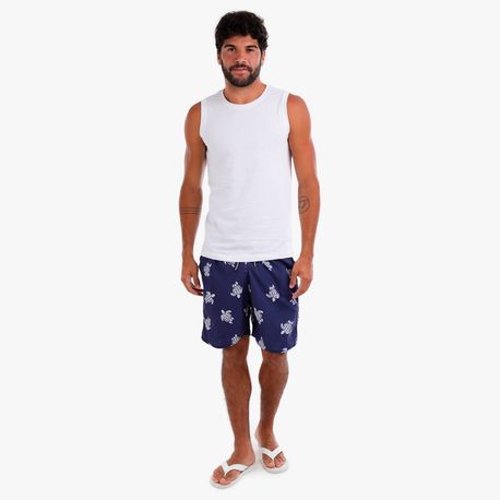 SHORTS TECNOLOGICO ESTAMPA TARTARUGA 726AE MARINHO P